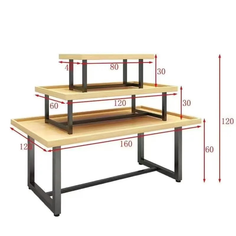 display stand, cosmetics stack, island cabinet, jewelry  three-story supermarket shelf, promotional disp