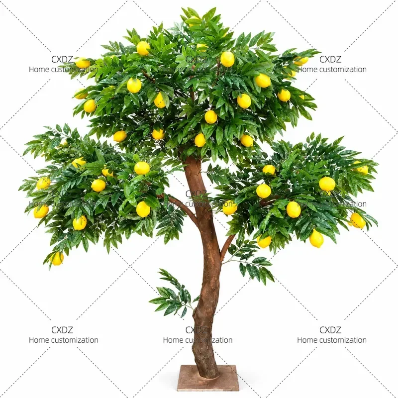 Artificial Lemon Lime Orange Mango Durian Tree Fake Fruit Plant Decor for Shopping Mall Hotel Restaurant Milk Tea Shop