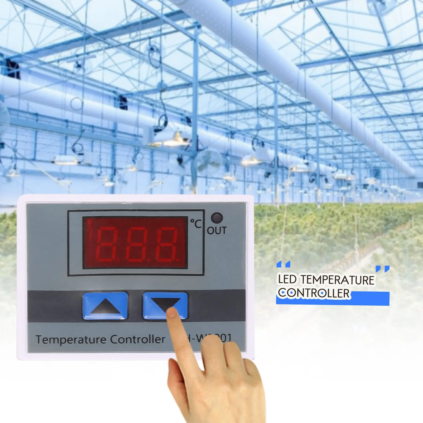 ABGE-220V Digital LED Temperature Controller 10A Thermostat Control With Switch Digital Display Incubation Controller