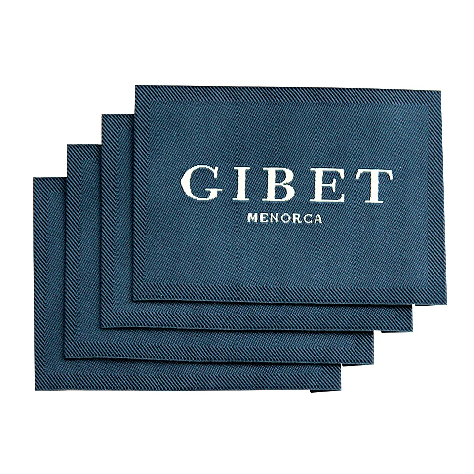 High Density Woven Label Customized Brand LOGO End Folded Embroidery Clothing Tags Twill Edge Garment Accessories