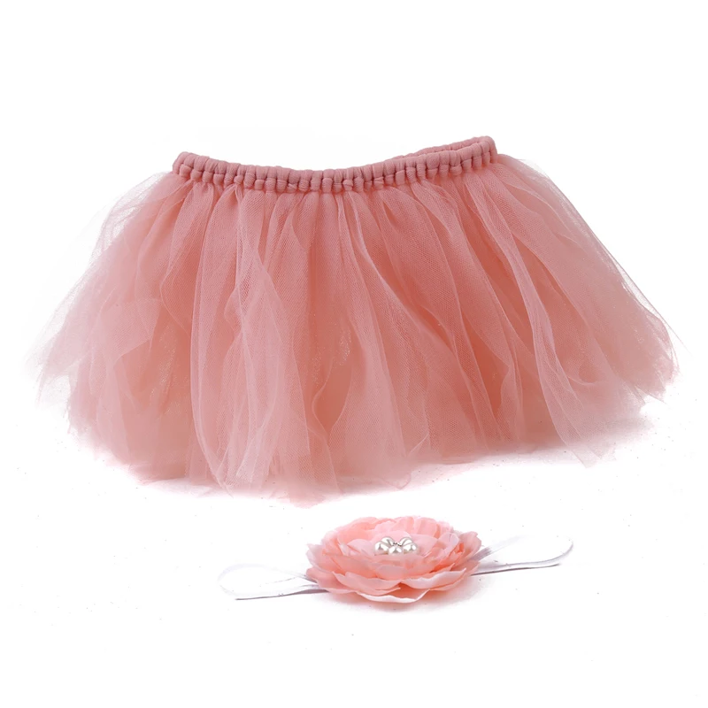 Baby Tutu Skirt Newborn Photography Props Cute Princess Infant Outfit With Flower Headband Accesssories Baby Girls Dress