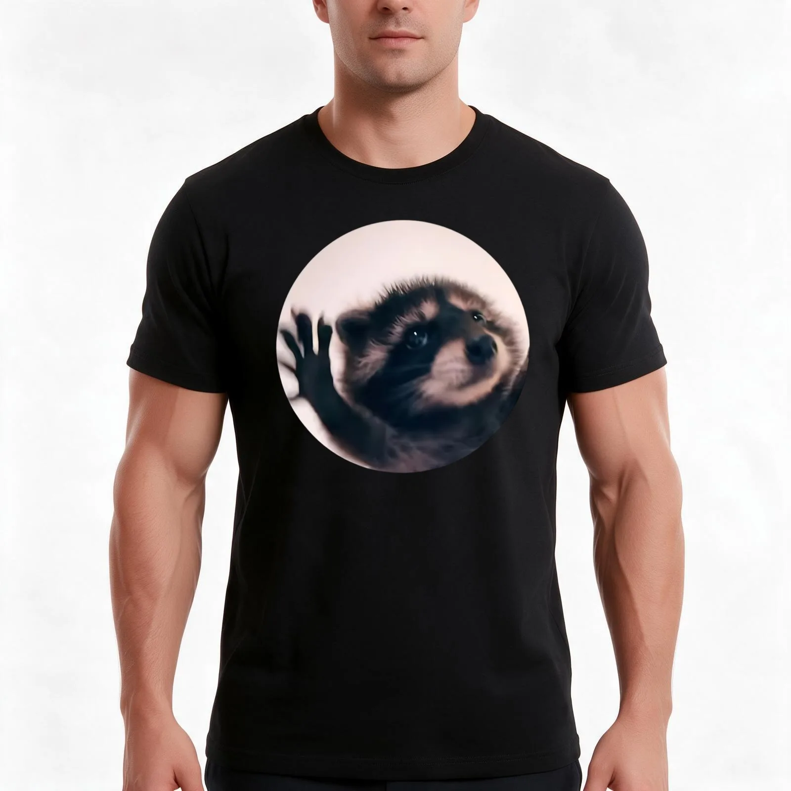 Pedro Raccoon T-Shirt Summer Casual Cotton Tee Oversized Streetwear Tops Vintage Graphic Print Loose Fit Short Sleeve