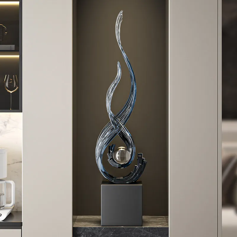 

Wind And Water Rising Decoration,Transparent Resin Sculpture Living Room Foyer,Office,TV Cabinet,hotel Art Decorations,Gifts