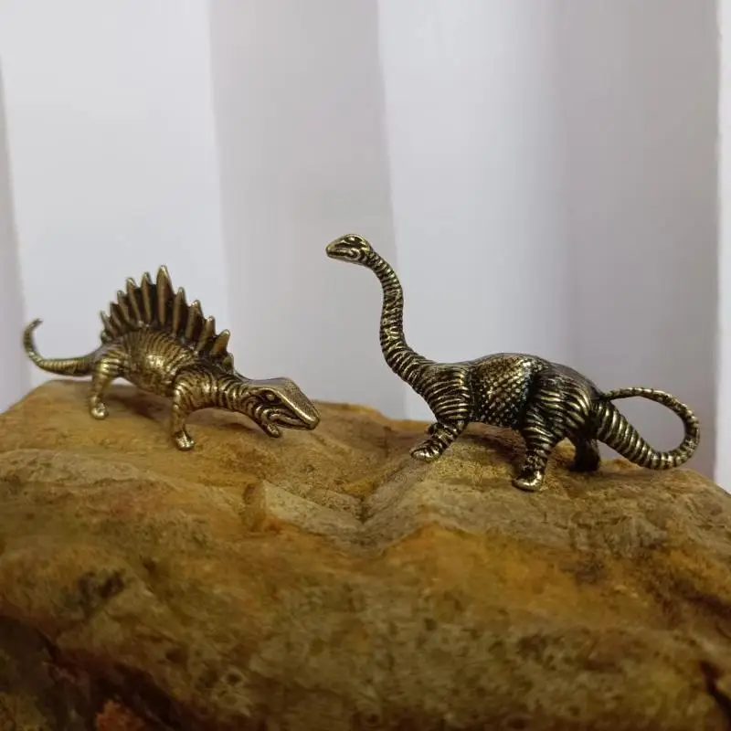 Mini Alloy Dinosaur Vintage Finish Fine Carving For Home Decor Kids Gifts Dino Fans