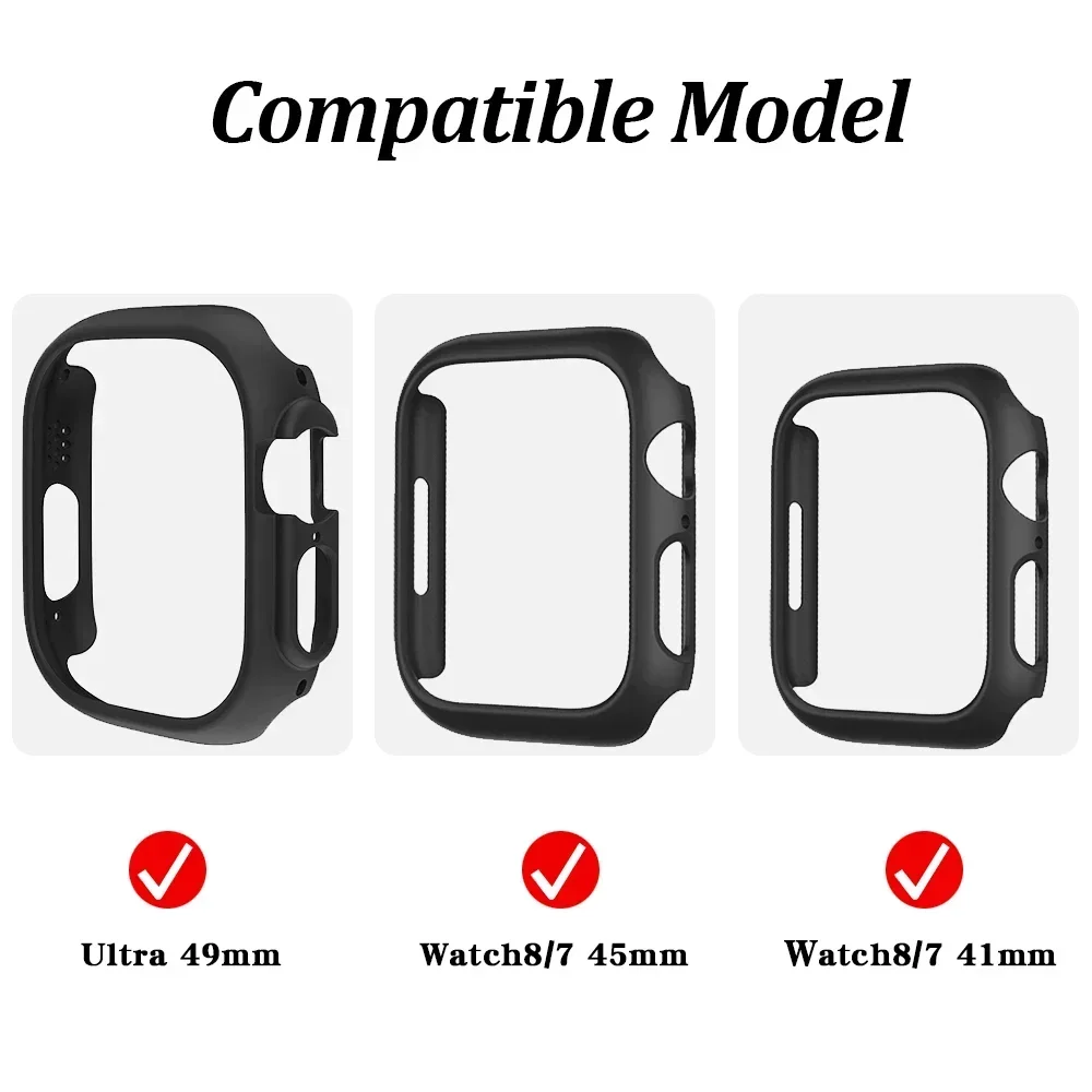 Matte Protective Cover for Apple Watch Ultra 2 PC transparent Bumper Hard PC Frame Protector Case for iwatch Ultra 49mm