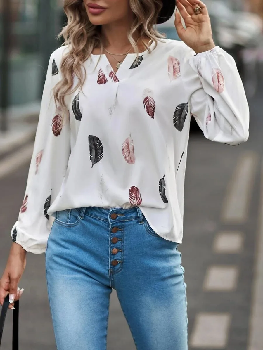 Women\'s Blouse Elegant Lace Stitching V-neck Long Sleeve Top 2024 Spring Hollow Out Vintage White Shirt Casual Loose Shirt Women