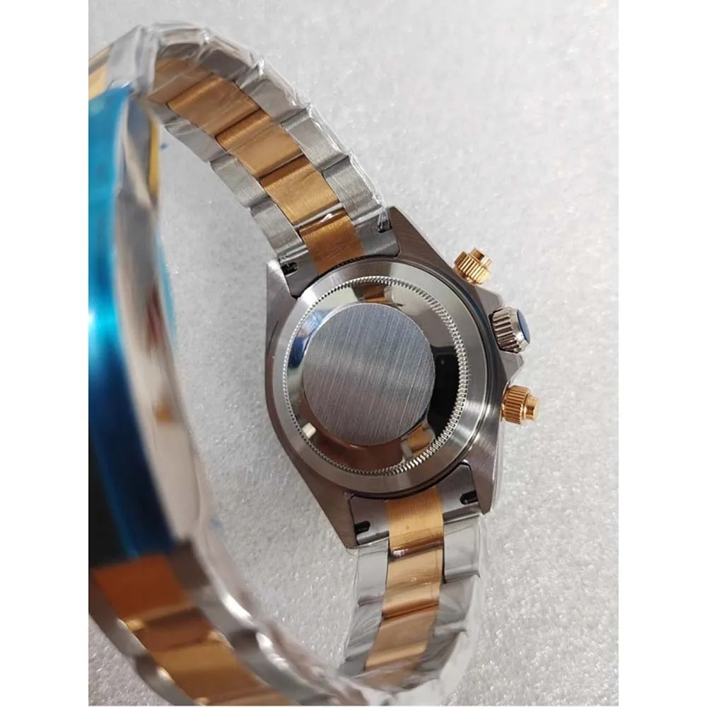 Cassa per orologio da 39 mm + cinturino per orologio per movimento al quarzo VK63 Set di cinturini per orologi con cassa in oro argento con fondo solido in acciaio inossidabile 316L