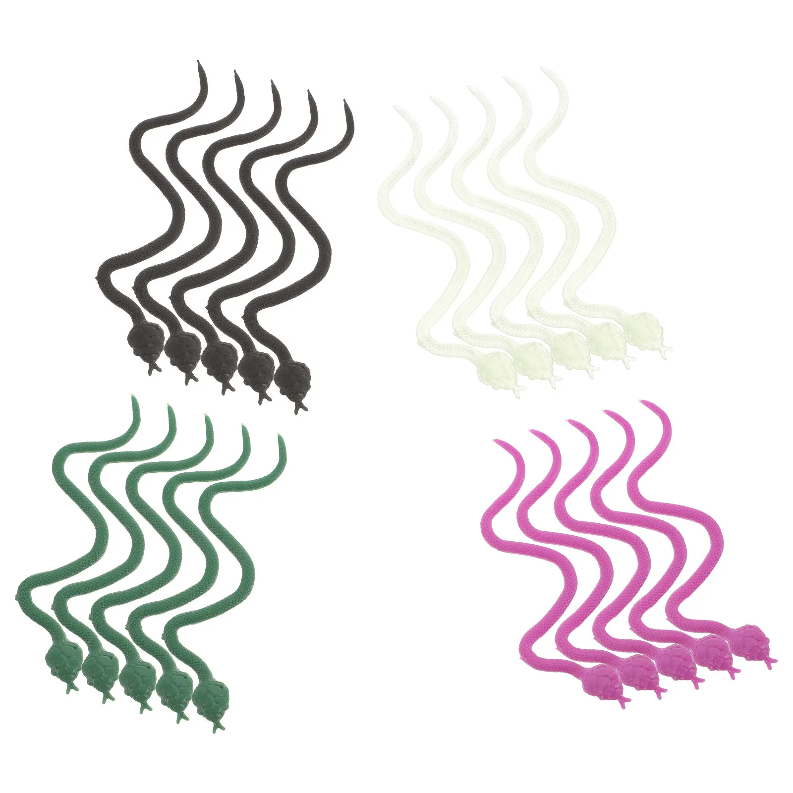 

24Pcs Simulation Snake Props Realistic Touch Lifelike Design Versatile Prank Decoration Scary Trick Prop Halloween Party Haunted