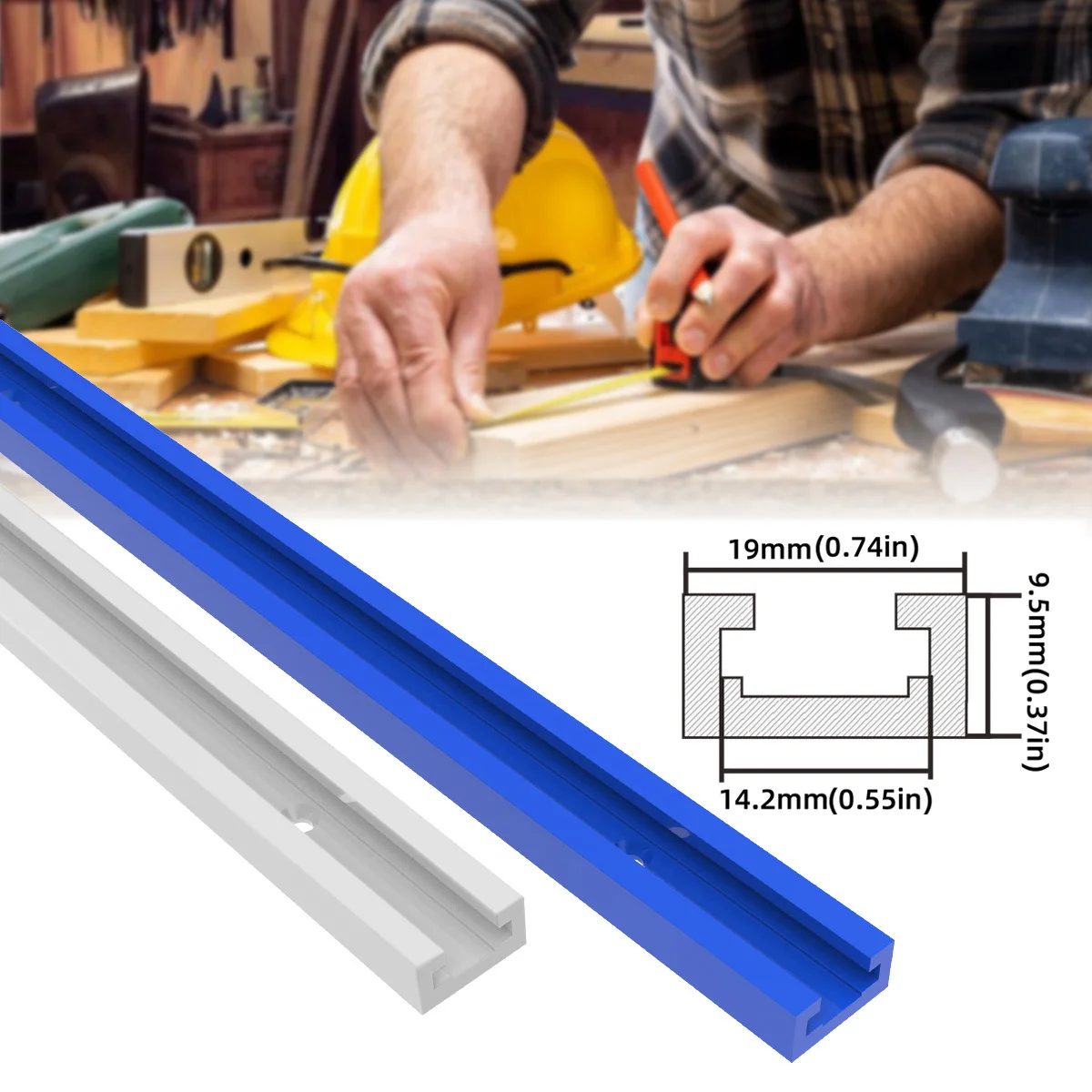 500MM Double-Cut Profile T Track and T Bolt Knob, Miter Track Sliding Nut T-Slider T Slot, Universal T Track for Woodworking