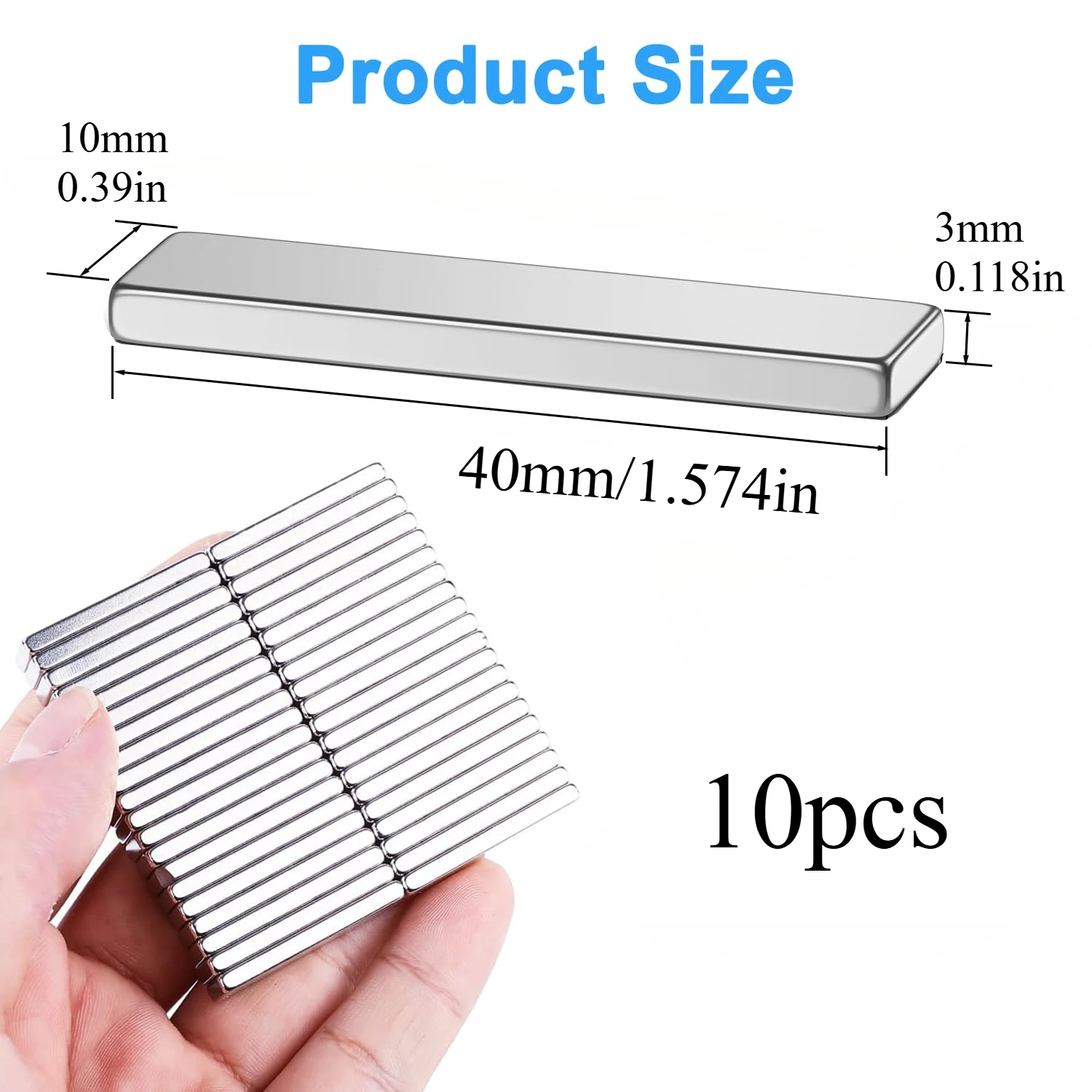 30x10x3/40x10x3/50x10x3mm rechteckige Magnete in verschiedenen Ausführungen, geeignet für Lagerhallen, Büros und Dekorationen. – Detail 3