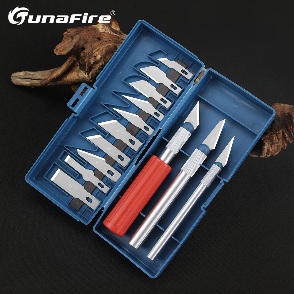 13Pcs Metal Carving Knife Pen Style Art Seal Cutting Manual Combination Paper Cuttings Non-Slip Gadget DIY Precision Repair Tool