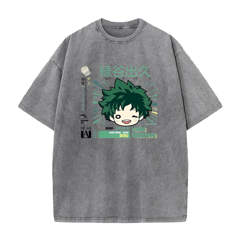 Anime My Hero Academia Midoriya Izuku T-shirts For Men Women High Quality 100% Cotton T Shirts Short Sleeve Loose Tees Clothing