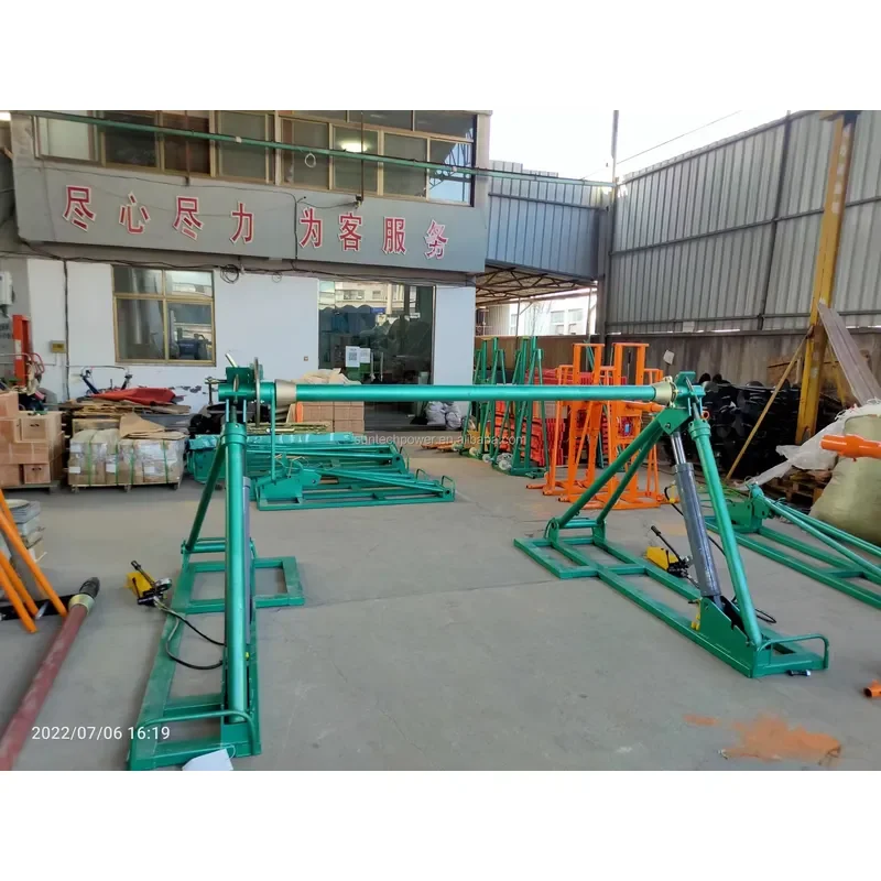 Large Tonnage Cable Reel Stand Combined Hydraulic Removable Tension Belt Brake Galvanized Finish Rope Made Steel