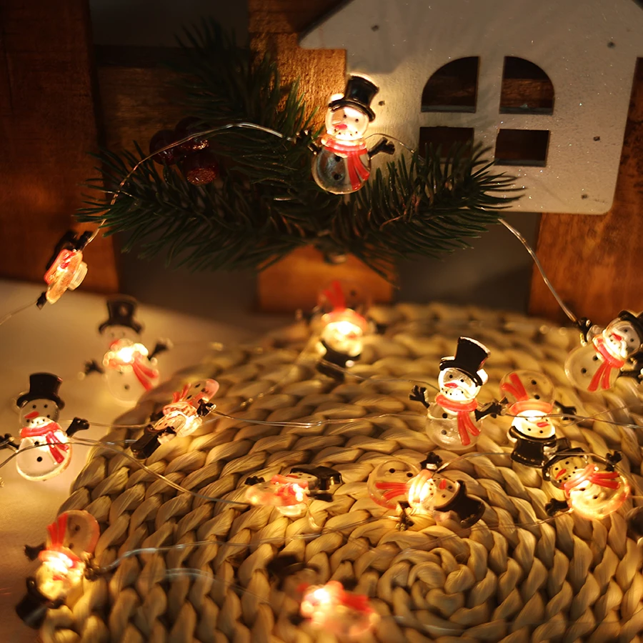 

Светодиодный рождественский кулон в виде снеговика, медная проволока, световая гирлянда, украшение для рождественской елки, атмосфера сцены, красочные огни