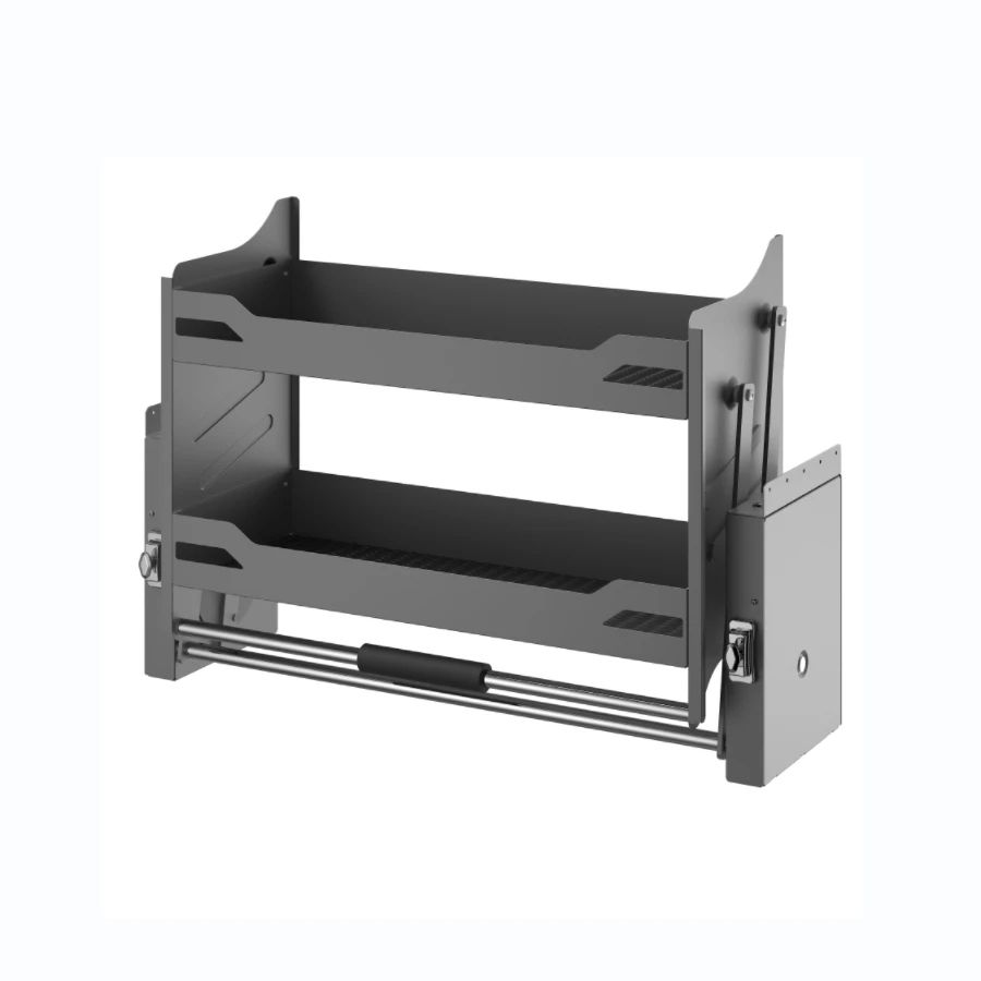 سلة رفع حديدية حديثة مكونة من طبقتين، تصميم خزانة قابل للسحب لتركيب المطبخ #3