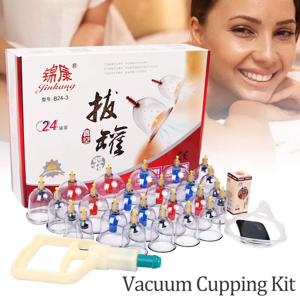 

Набор для вакуумной терапии из 32 чашек: профессиональный китайский комплект для массажа и снятия боли в мышцах, для домашнего использования с насосом