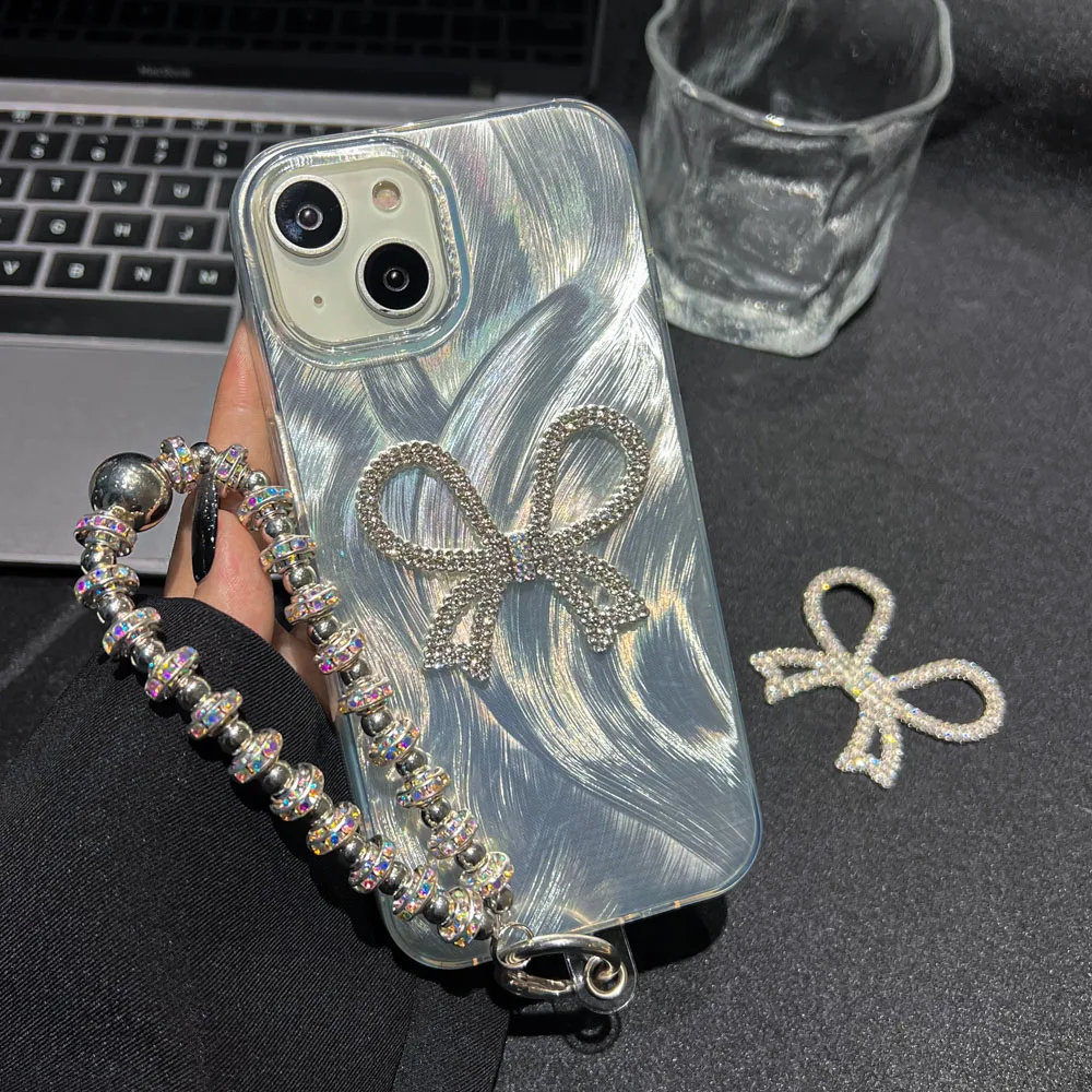 INSสําหรับSamsung S24 S23 S22 Ultra S23FE A34 A55 A54 A52 A52S A35 A15 A14 A13 A12 A32 A05Sเลเซอร์Silver Hang Chain