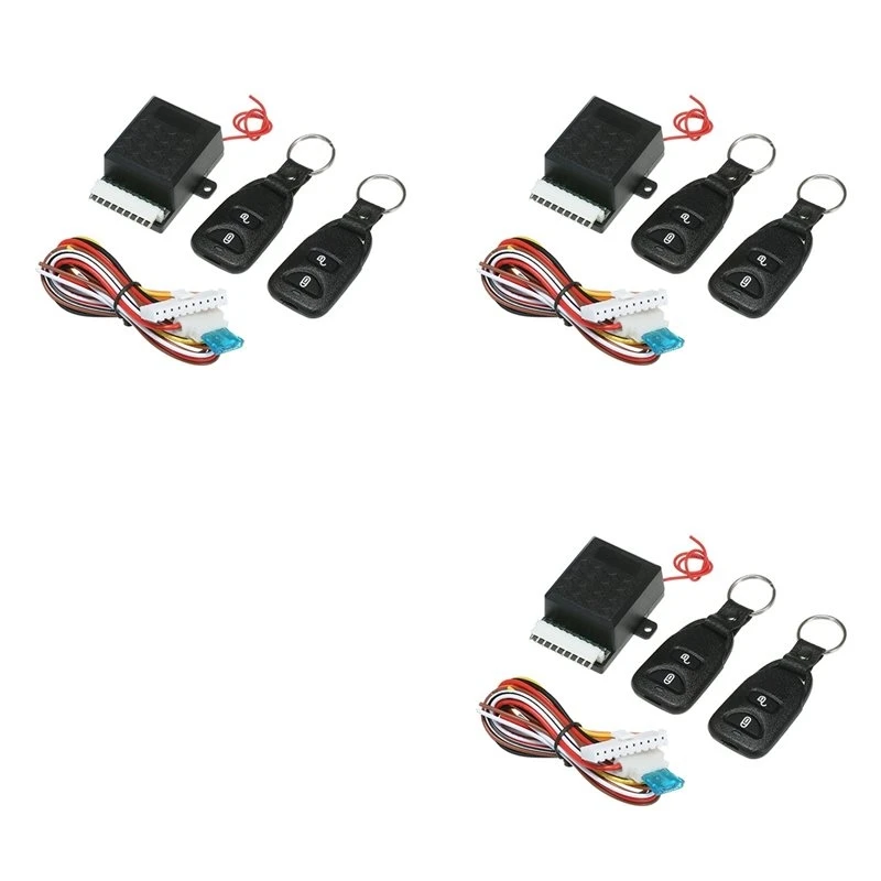 Unique 3X 12V Universal Car Auto Remote Central Kit Door Lock Locking Vehicle Keyless Entry System With 2 Remote Control