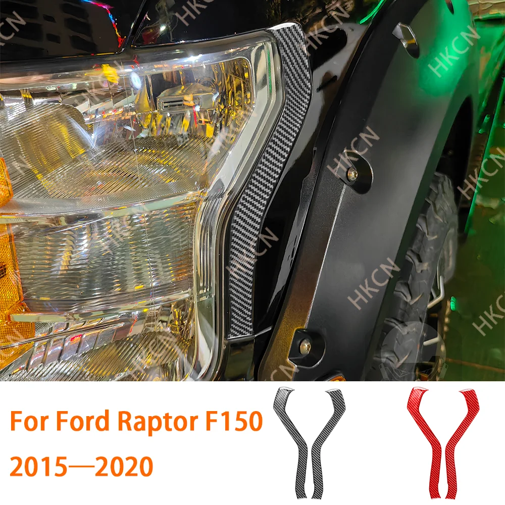 

Для Ford F150 Raptor 2015-2020 наклейка из настоящего углеродного волокна, передний фонарь автомобиля, брови, авто, декоративные защитные аксессуары