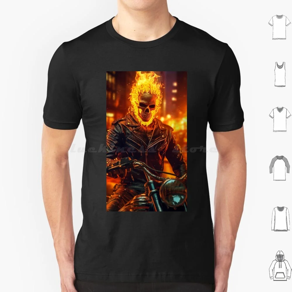 Ghost Rider T Shirt Big Size 100% Cotton Ghost Rider Ghost Rider Comics Skull Ghostrider Fire Cage Movie