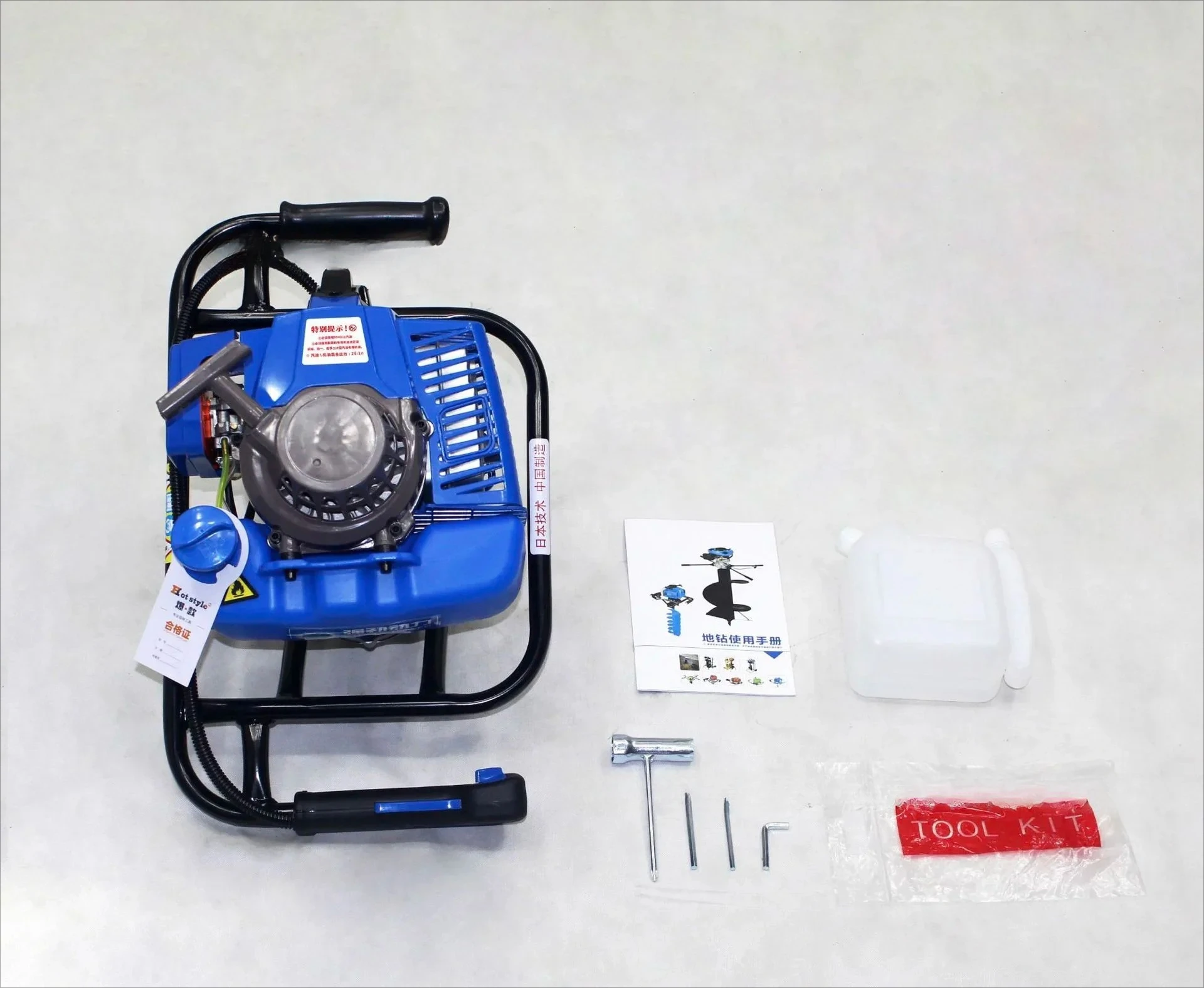 New Earth Drill Digger 48 Square Frame Gasoline Cultivator Machine 63CC Tree Planting Earth Auger Post Hole Digger