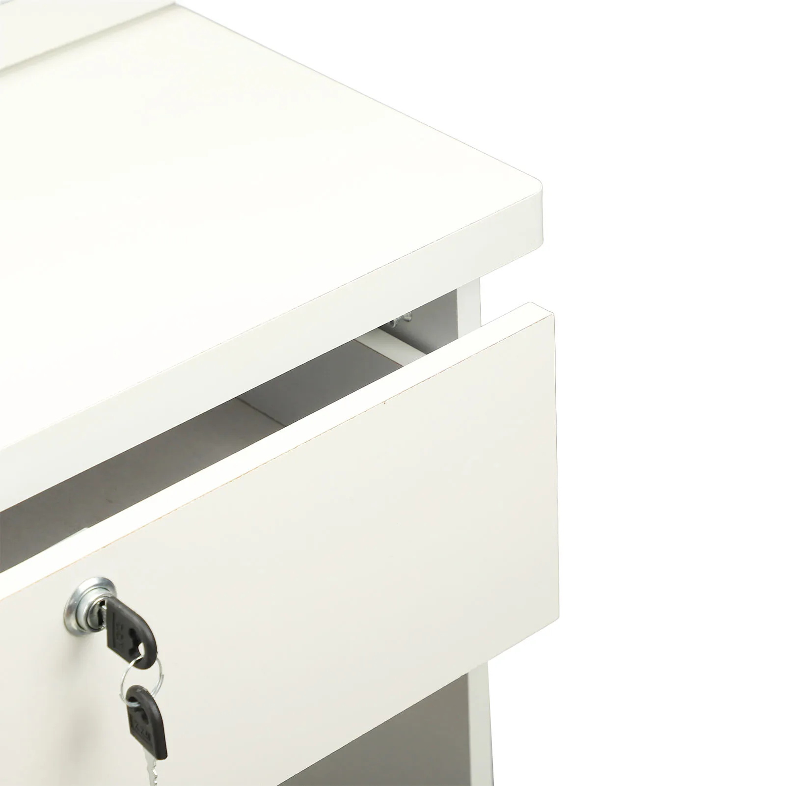 طاولة الزينة، طاولة الزينة، هيكل قوي، مرآة مضاءة، توفير المساحة، مقعد مبطن أنيق مع أرفف أدراج لغرفة النوم