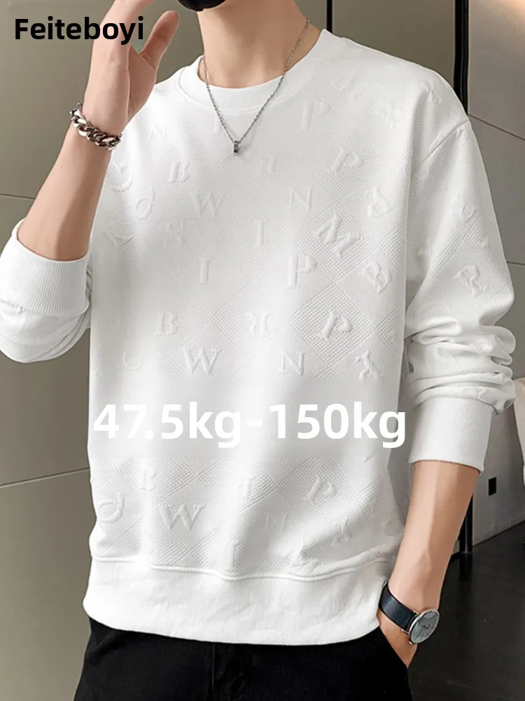 

Мужской свитшот большого размера с круглым вырезом и длинными рукавами, с американским текстурным дизайном, модный, для весны и осени, в городском стиле, из полиэстера.