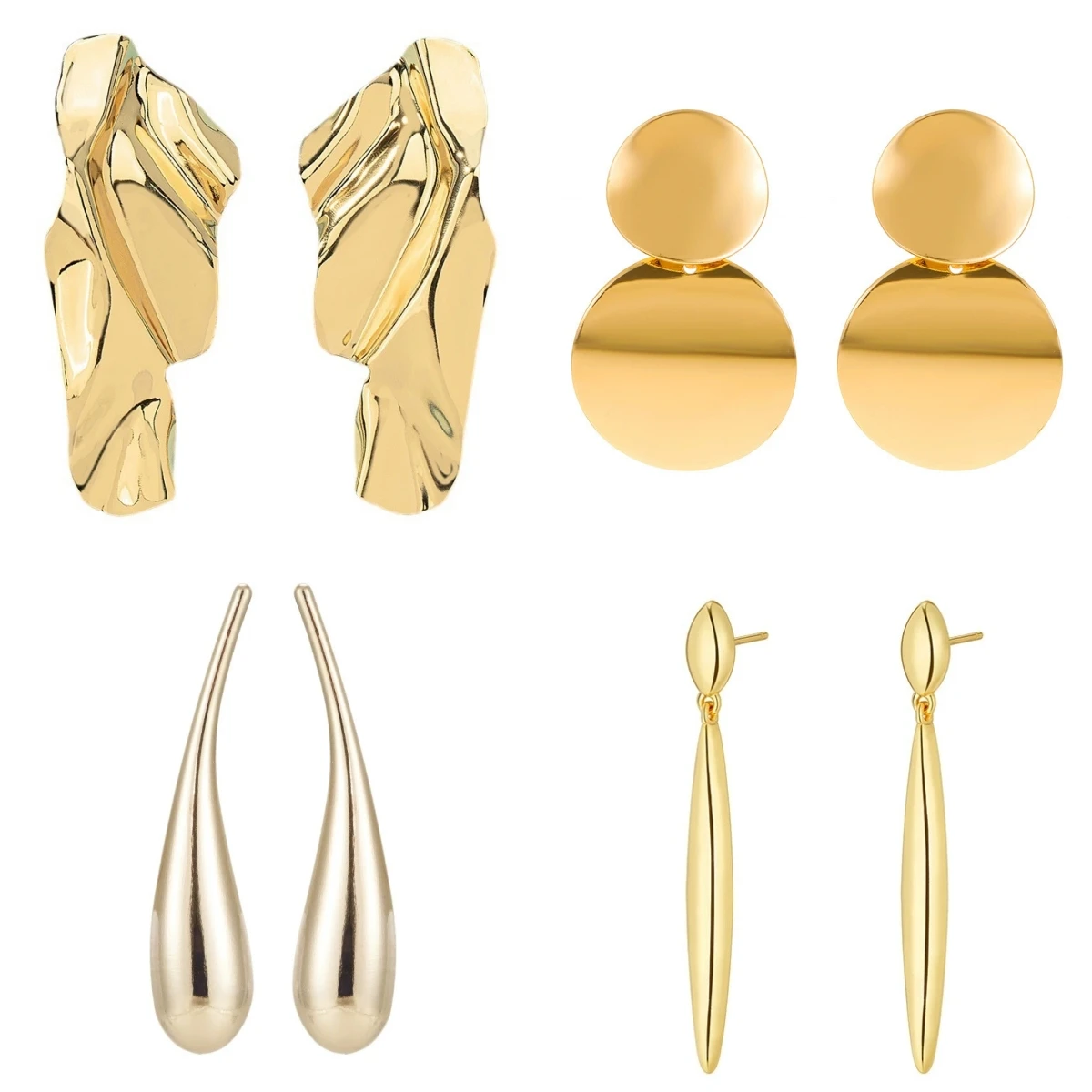 Bohemian Exaggerate Round Statement Earrings for Women European Vintage Geometric Multilayer Long Earrings Party Drop Jewelry
