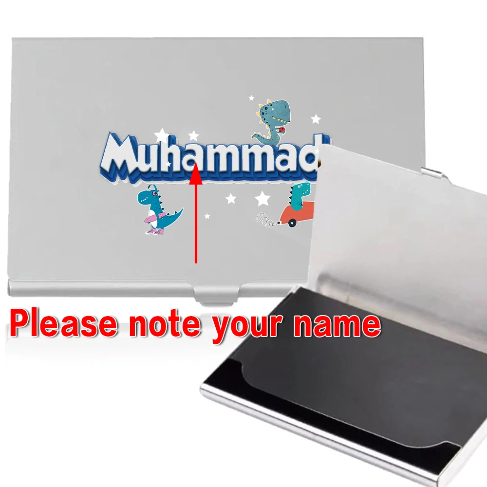 

Customized Name Metal Business Card Box Personalized Credit Organizer Wallet Slim Holder for Travel Pocket Purse Office Storage