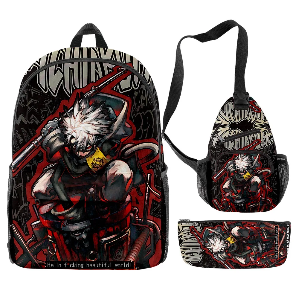 

Fashion Youthful Popular Funny Gachiakuta 3pcs/Set Backpack 3D Print Bookbag Laptop Daypack Backpacks Chest Bags Pencil Case