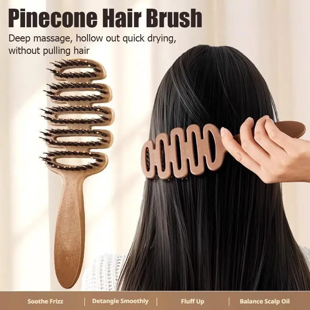 

1/2 шт. Коническая расческа для придания объема волосам, полая массажная расческа для кожи головы, профессиональная салонная щетка для наращивания волос и париков, сосновая