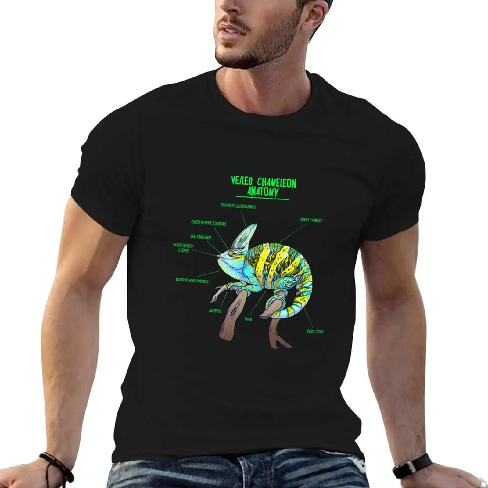 Veiled chameleon anatomy T-Shirt cute clothes essential t shirt sweat quick drying mens shirts graphic tee