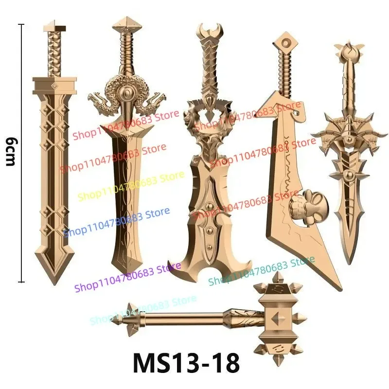MOC Building Blocks Mini Action Figure Accessories Bow, Battle Axe, Assembly Model Display Anime Toy Accessories Gift