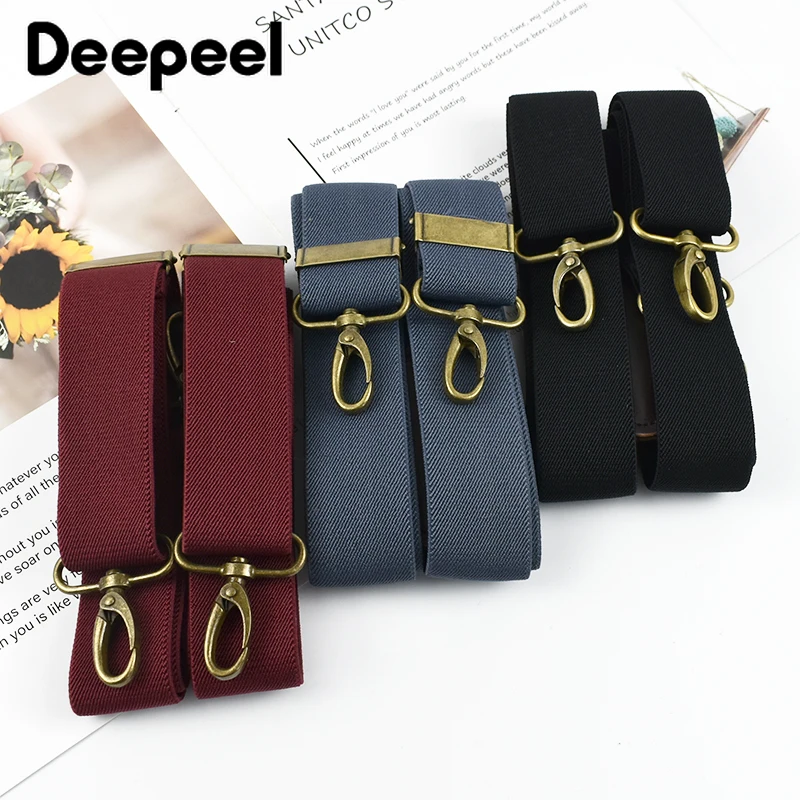 Deepeel 3.5*120 سنتيمتر الرجال الحمالات الكبار حزام مطاط 3 مقاطع مشبك الأقواس الذكور حزام رياضي الأعمال العمل الحمالات اكسسوارات