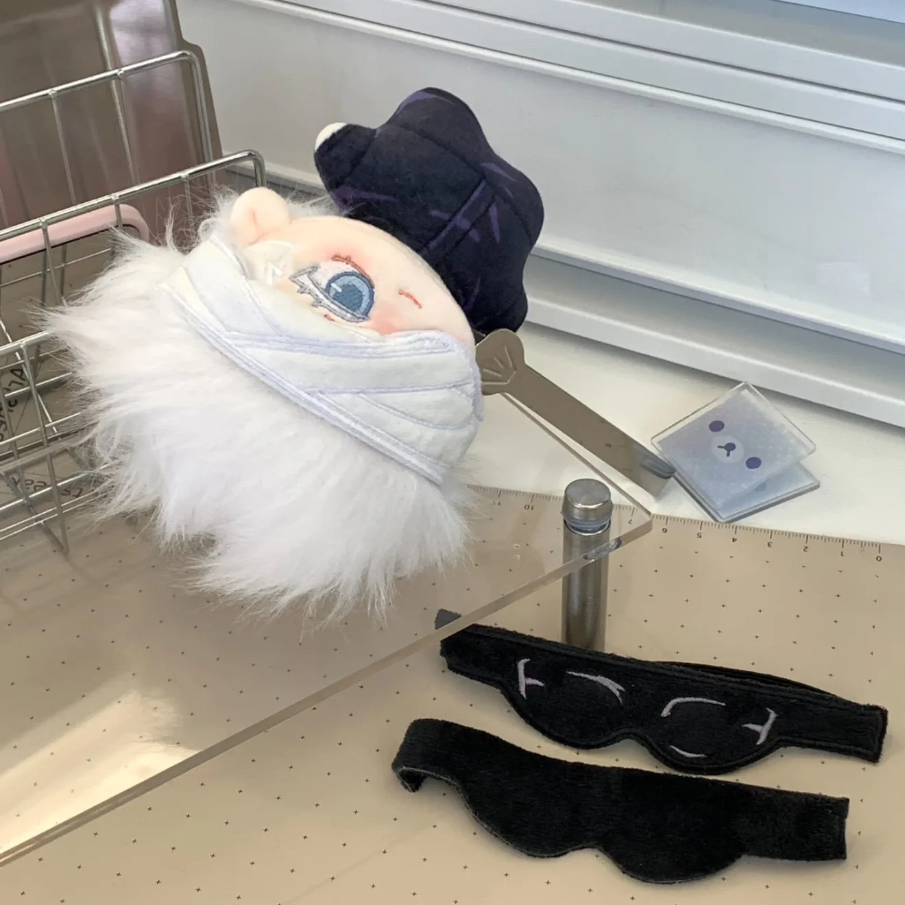 10cm Kawaii Jujutsu K Anime Gojo Satoru Plush Keychain Cute JJK Figure Cotton Plush Doll Geto Suguru Yuji Choso Toy Fans Gifts - view 2