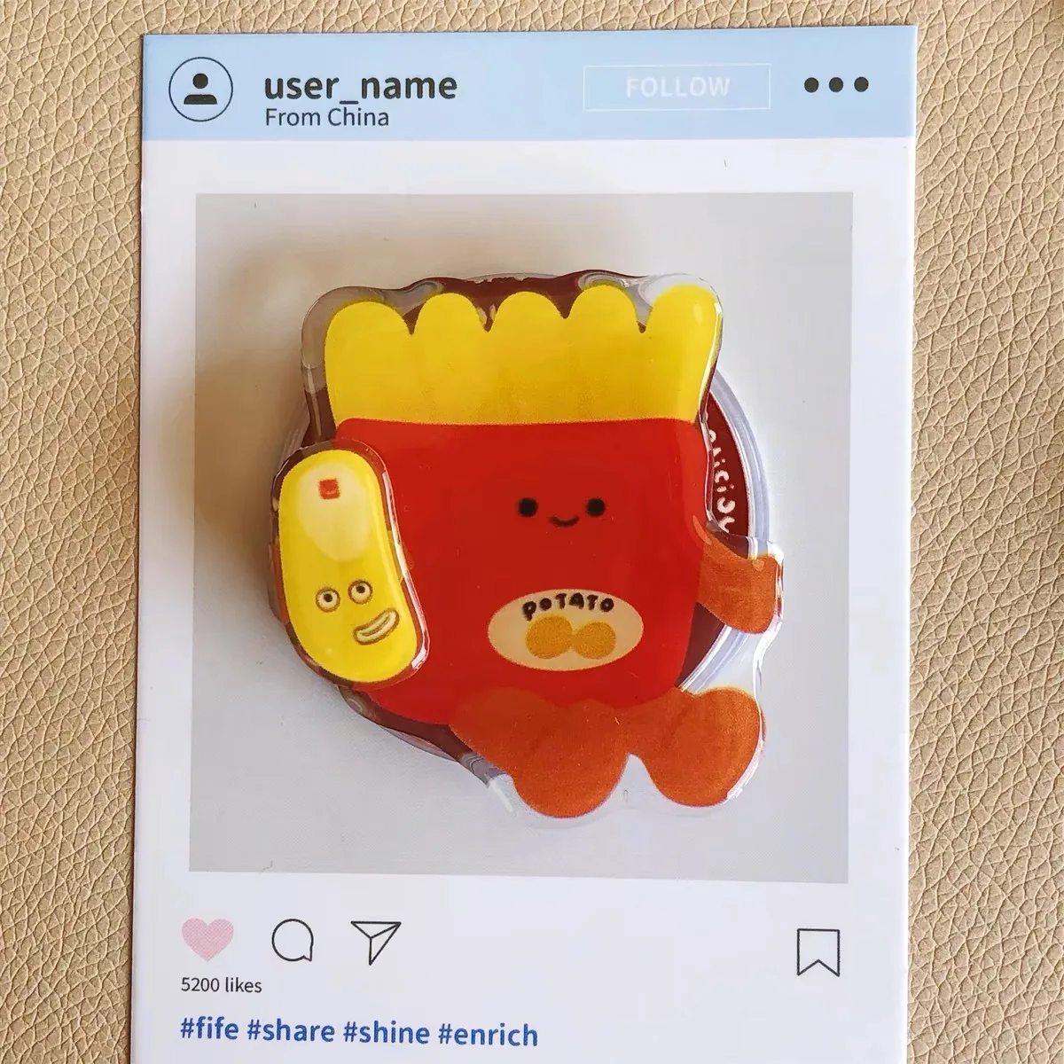 Niedliche lustige Hamburger Frites Rotation Magnethalter Telefonständer Grip Tok für iPhone 16 15 14 für Magsafe Universal-Telefonständer – Detail 7