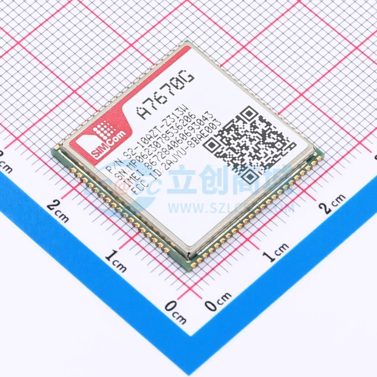 2pcs A7670G SMD 24x24mm GSM TDD-LTE FDD-LTE I2C UART SPI USB GPIO ADC SIM Cellular LTE Wireless Communication Module