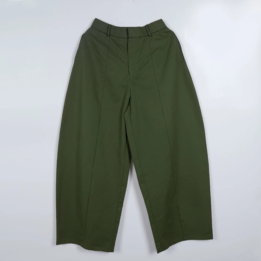 2026 Herbst Damen High-Waist Vertikale Naht Ballonhose Lose Weite Hose mit Knopf- und Reißverschluss Modische Streetwear Pendlerhose – Detail 12