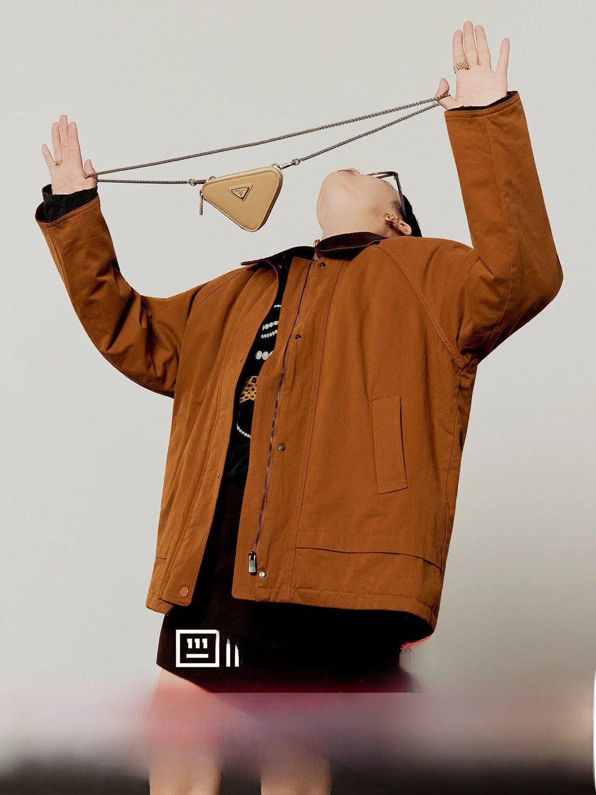 

Orange Outerwear Women's Loose Fit Collared Commute Sle Slimming ort Coat Button Detail Long Sve Winter 2025 New Arrival