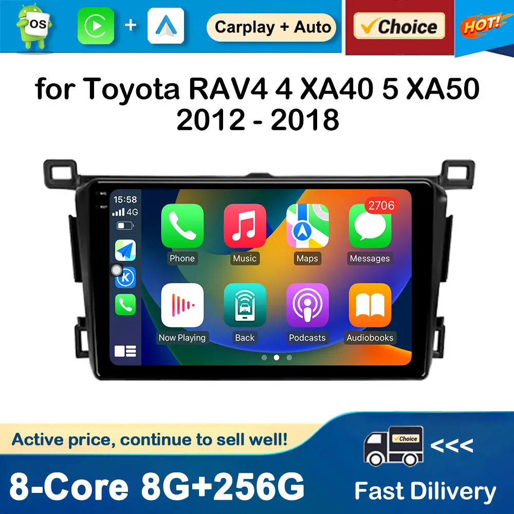

Car Radio Multimedia Player Android Auto 9 inch GPS Navi RHD for Toyota RAV4 4 XA40 5 XA50 2012 - 2018 DSP Stereo Touch Screen