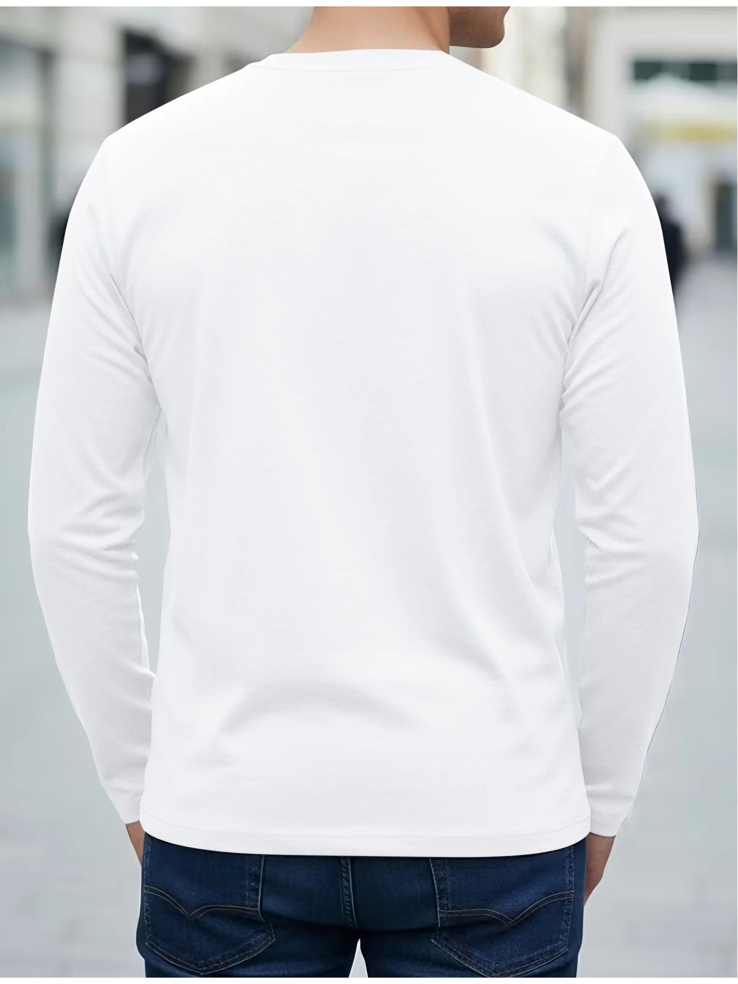 Image 7: T-shirt à manches longues pour hommes, 100% pur coton, col rond, motif d'explorateur, imprimé, décontracté, polyvalent
