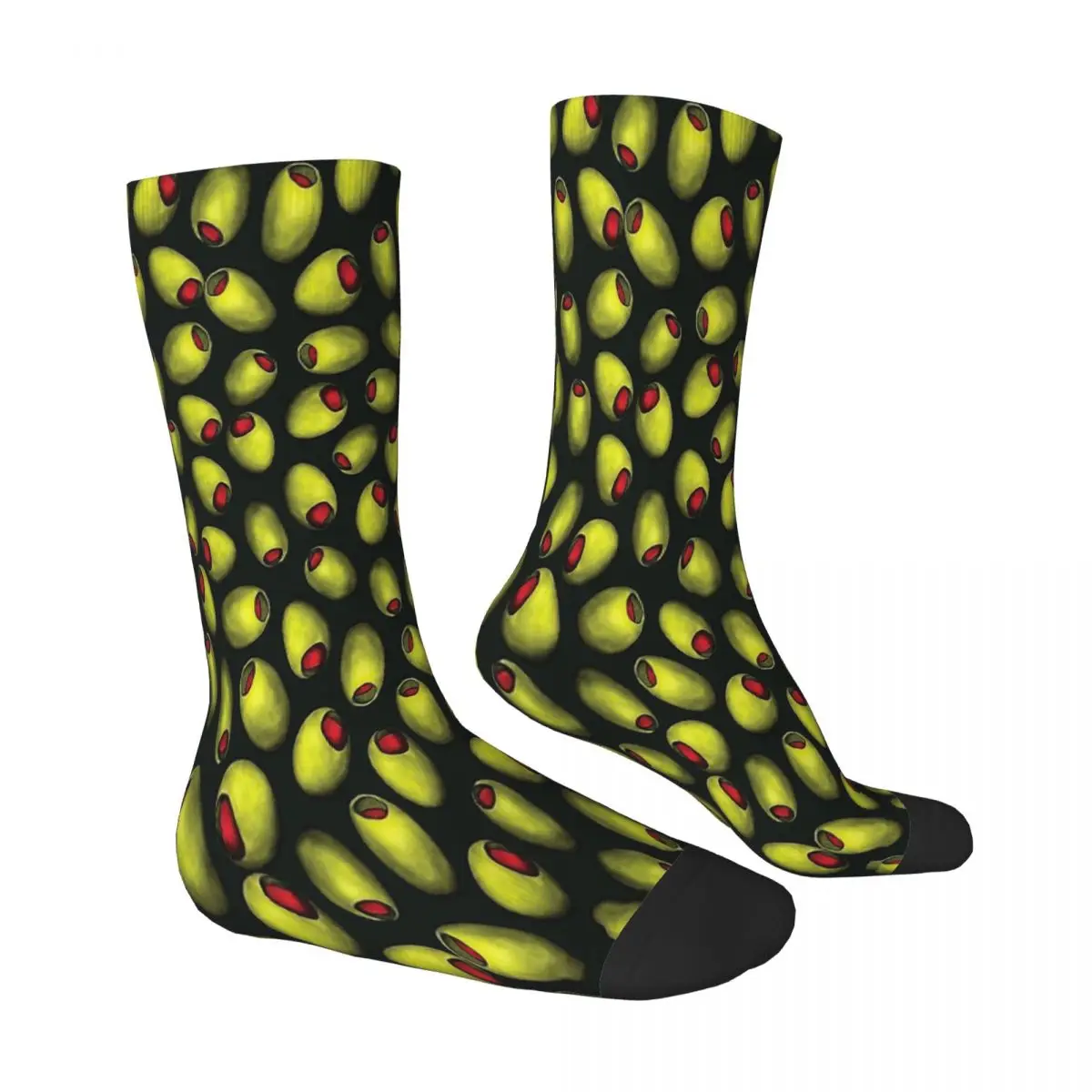 Green Olives With Red Pimentos Novelty Food Pattern Socks Male Mens Women Spring Stockings Printed