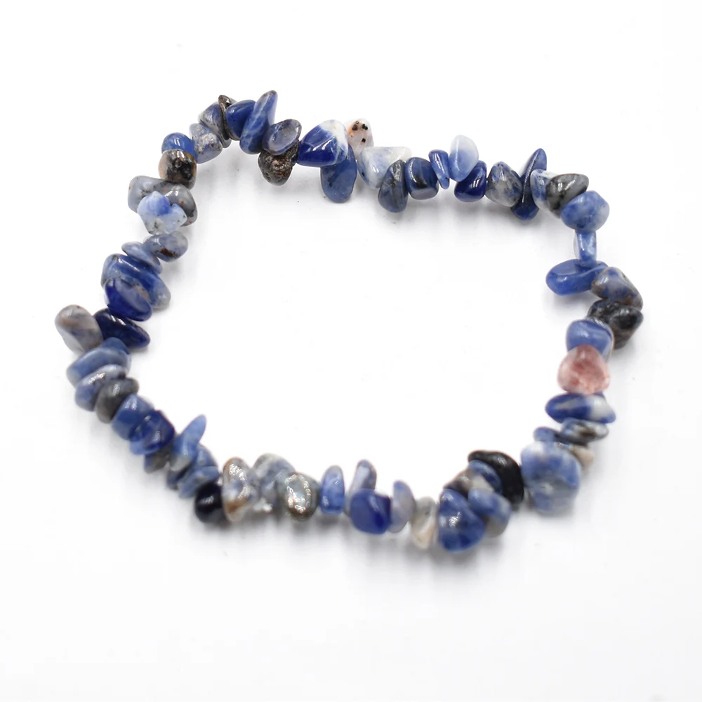 Großhandel 12 Stück/Set Naturstein-Chips Achat-Armband Amethyst-Kristall-Granulat Stretch-Armbänder Reiki-Heilgeschenke 19cm – Detail 19