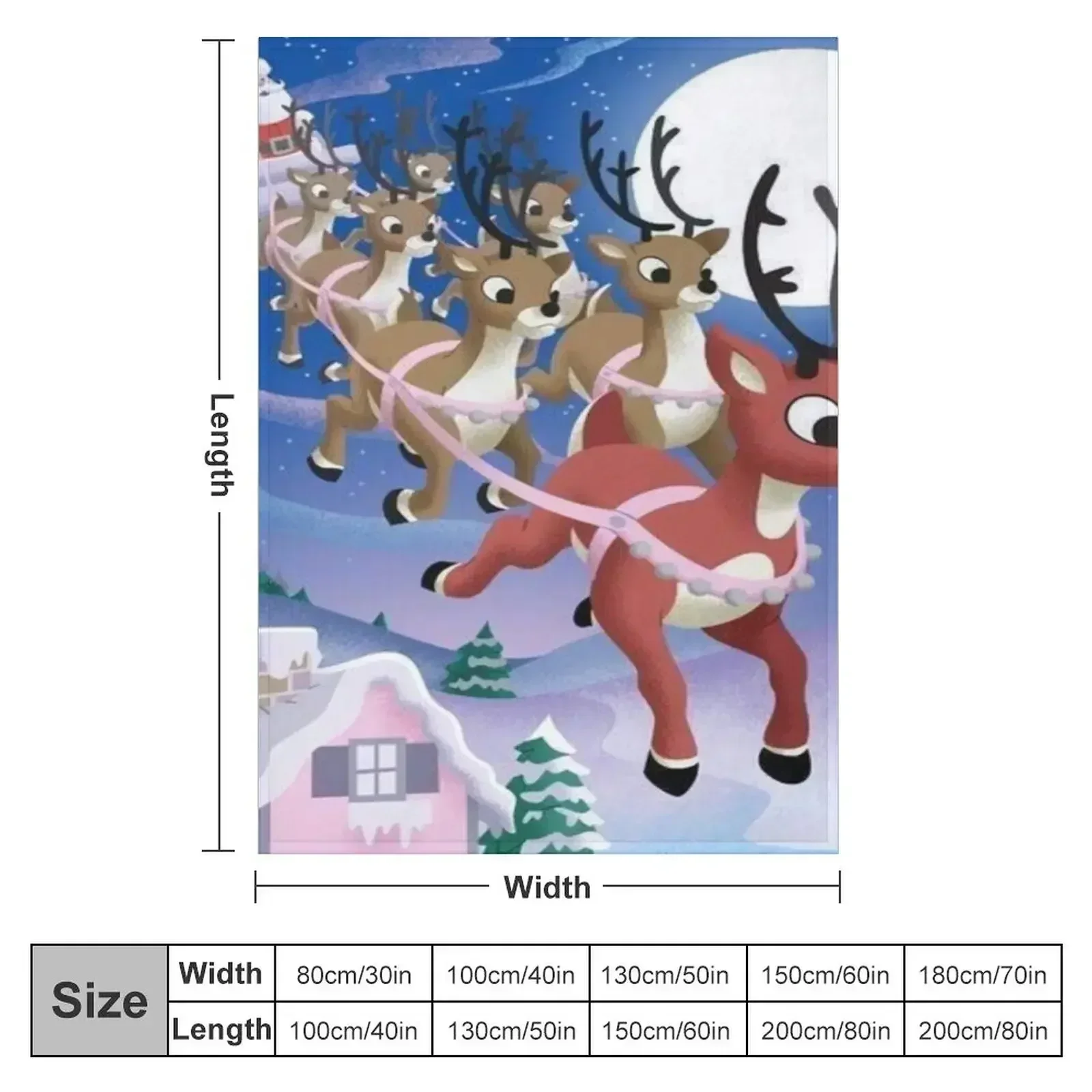 RUDOLPH THE REDNOSE REINDEER & FRIENDS Throw Blanket Plush Soft Beds Thermals For Travel Blankets