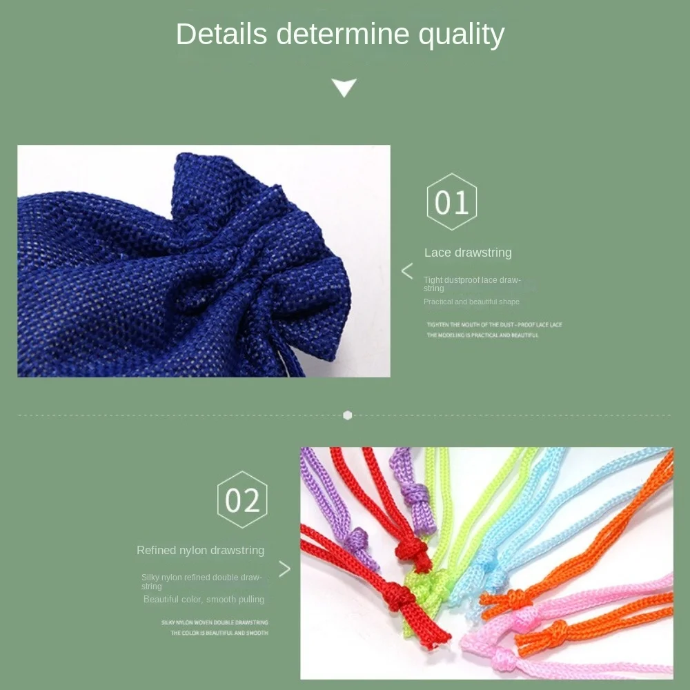Linen Colorful Linen Drawstring Pockets Breathable and Dustproof with Drawstring Cloth Storage Bag Multiple Colour