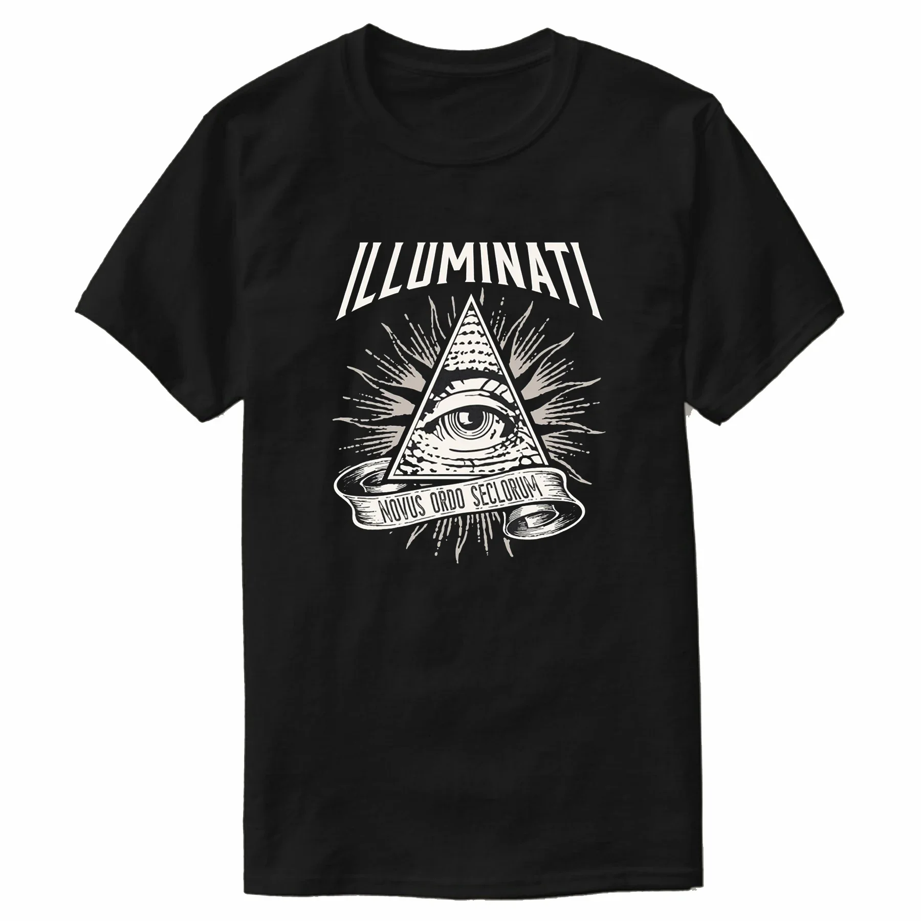 

Illuminati New World Order Design, Eye of Providence T-Shirt 100% Cotton O-Neck Short Sleeve Casual Mens T-shirt Size S-3XL