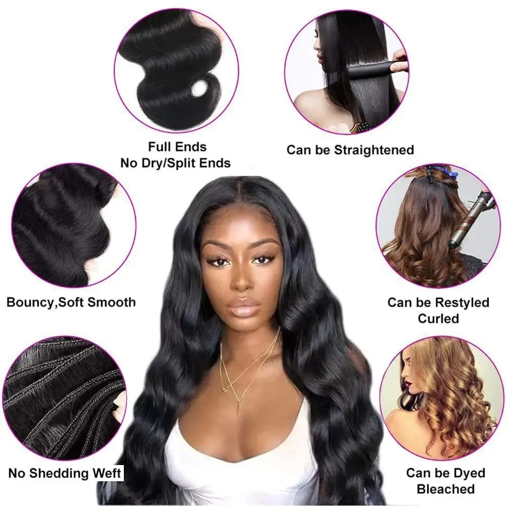 30 38 inches 13x6 Hd Lace Frontal Wig Body Wave 200 Density Human Hair Wig Loose Wave Lace Front Wig Preplucked For Black Women