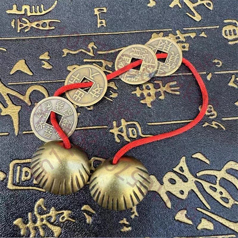 

Тайваньская монета-гексаграмма из бронзы, священная гексаграмма из раковины, медная монета для привлечения богатства, орнамент «Чжаоцай»