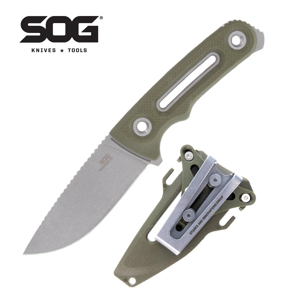 SOG Provider FX Fixed Blade Knife Portable Outdoor Survival Camping Fishing Hunting Knives /w Clip Self-defense Hand Tools Knife