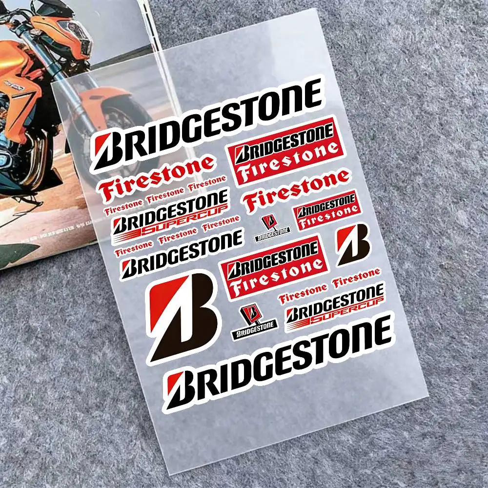 

For BRIDGESTONE Reflective Motorcycle Stickers Waterproof Vinyl Decals For Motorbike Helmet Fuel Tank Bike